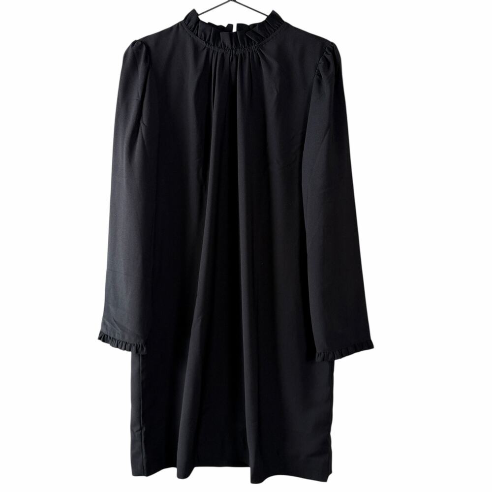 J. Crew Black Dress Ruffle High Neck Long Sleeve Work Office Career Womens Sz 6